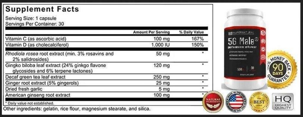 5G Male Ingredients