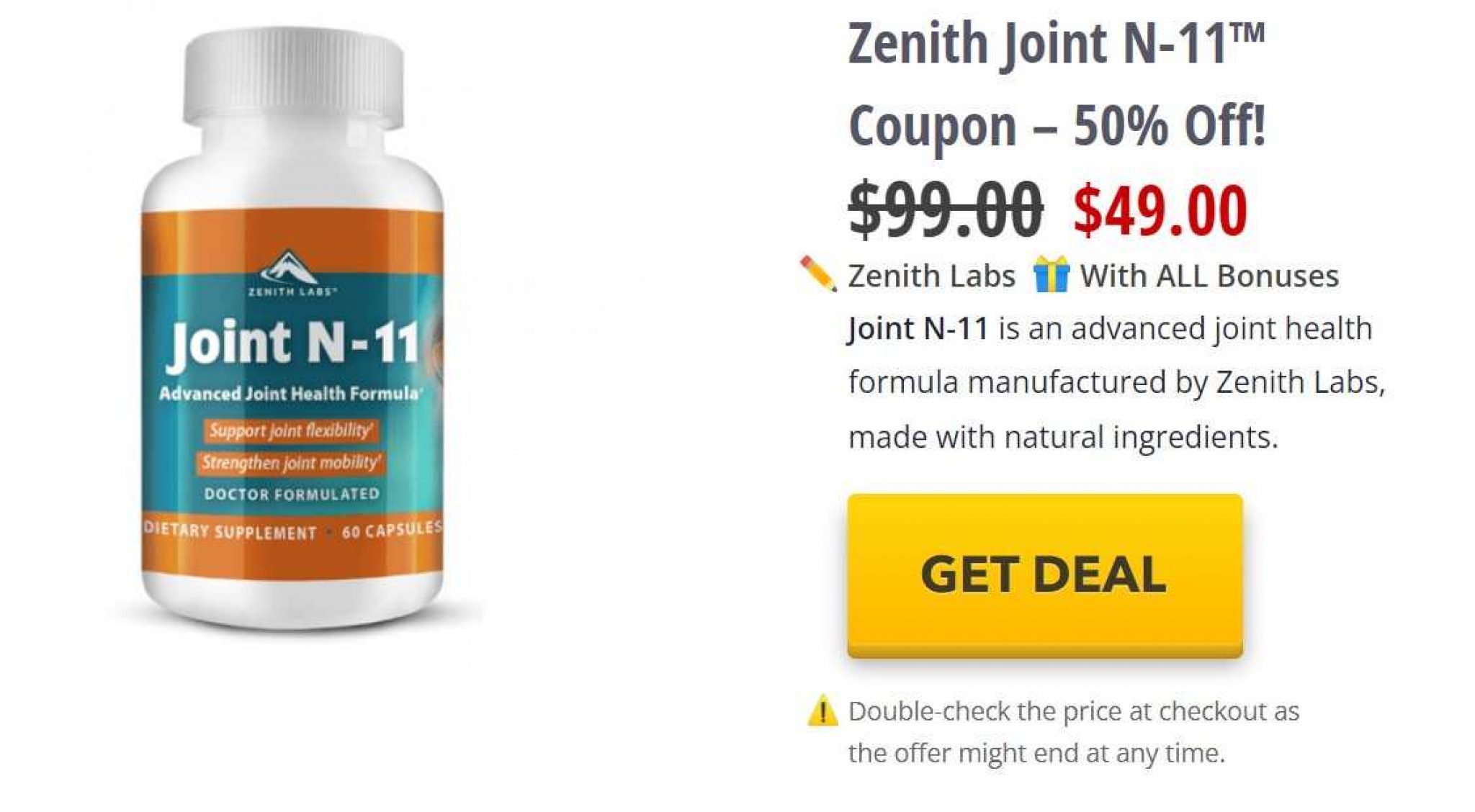 Joint N11 Reviews (Zenith Labs) Does It Really Work and Is It Safe To