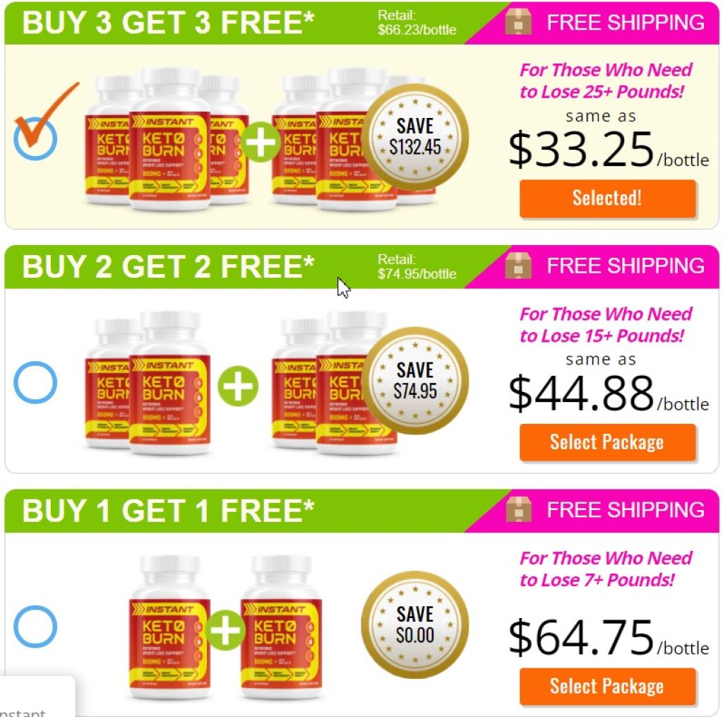 instant keto burn price