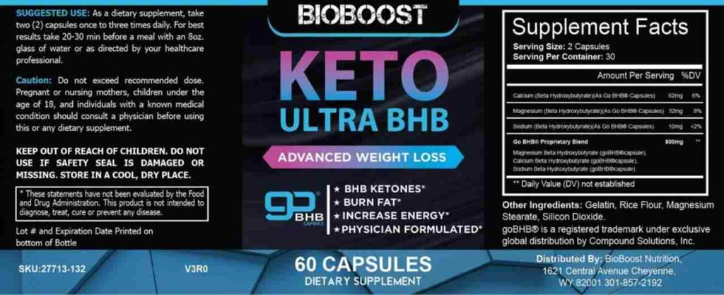Keto Ultra BHB Ingredients List