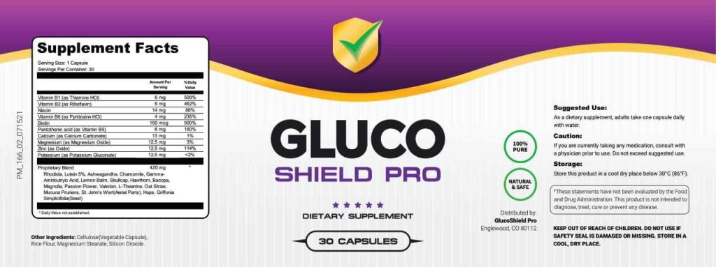 Gluco Shield Pro Ingredient List