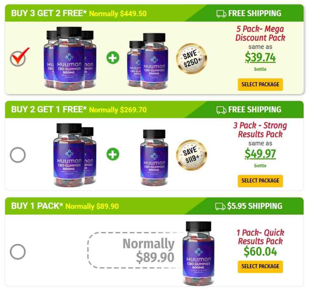 huuman cbd gummies price