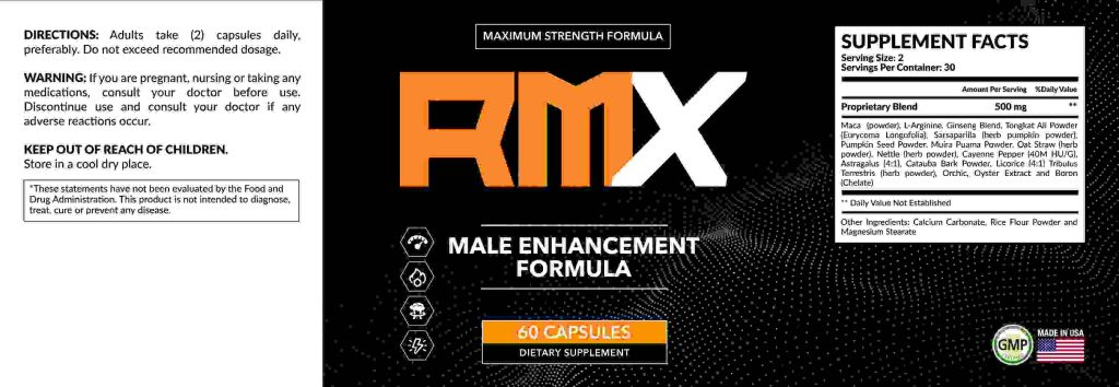 RMX male enhancement Ingredients