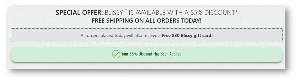 Blissy "Buy 3 Get 1 Free" bundle, showing four standard-sized pillows in their boxes with a 55% discount, ideal for Canadian families.
