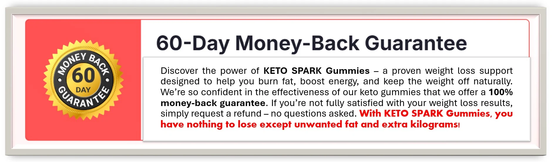 Keto Spark Gummies 60-Day Money Back Guarantee Australia