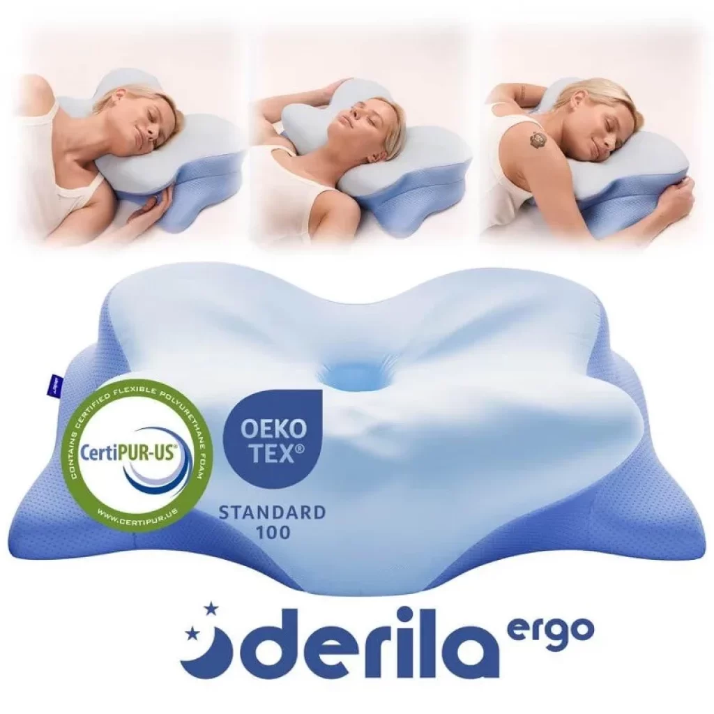 Derila Ergo Pillow with CertiPUR-US and OEKO-TEX certification for safe memory foam