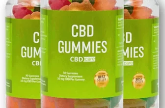 Three bottles of CBD Care Gummies male enhancement gummies, 10-30mg CBD per gummy, made in USA, secure order buy now button